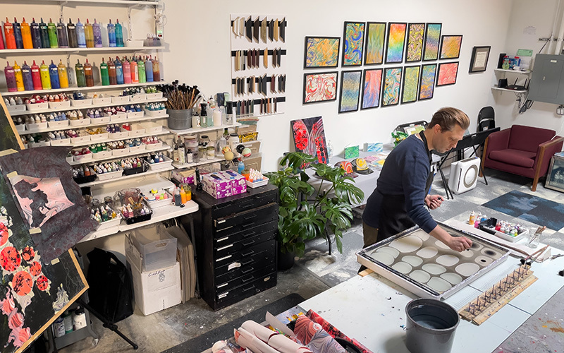 An artist in his studio